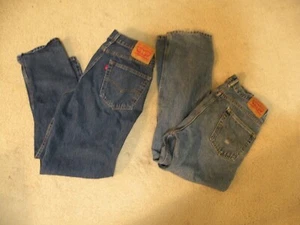 Lot 2 Levi 550 Jeans 34 x 32 Blue and Dark Blue Red Tab - Picture 1 of 19