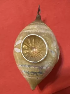 Antique Mercury Glass 4 Sided Indents Teardrop Ornament-4 inch-Poland - Picture 1 of 13