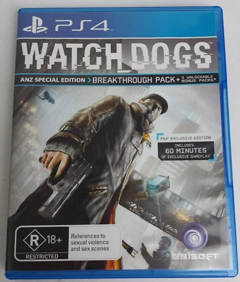 WATCH DOGS PS4 Manual Included ANZ Special Edition R18+ Breakthrough Pack - Image 1 of 4