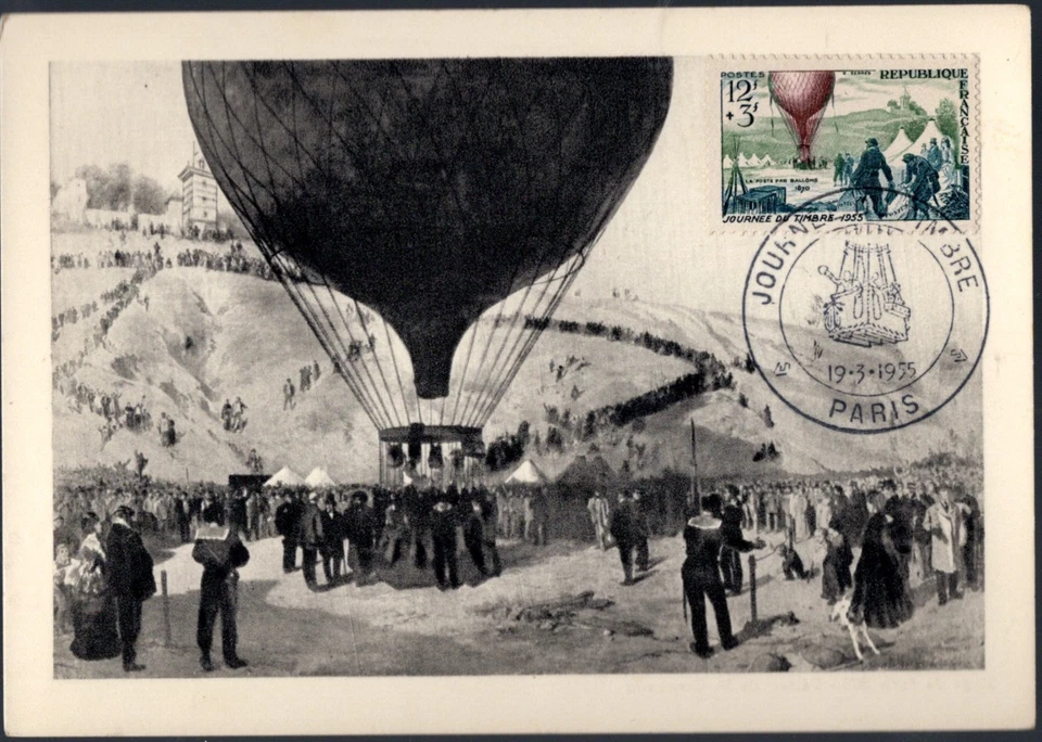 1018+ FDC  CARTE 1er JOUR    JOURNEE DU  TIMBRE 1955   PARIS - Photo 1/1