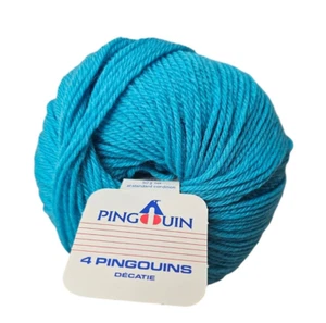 PINGUIN 100% Pure Wool Blue Turquoise Color Knitting Crochet Ball Yarn Craft 50G - Picture 1 of 4