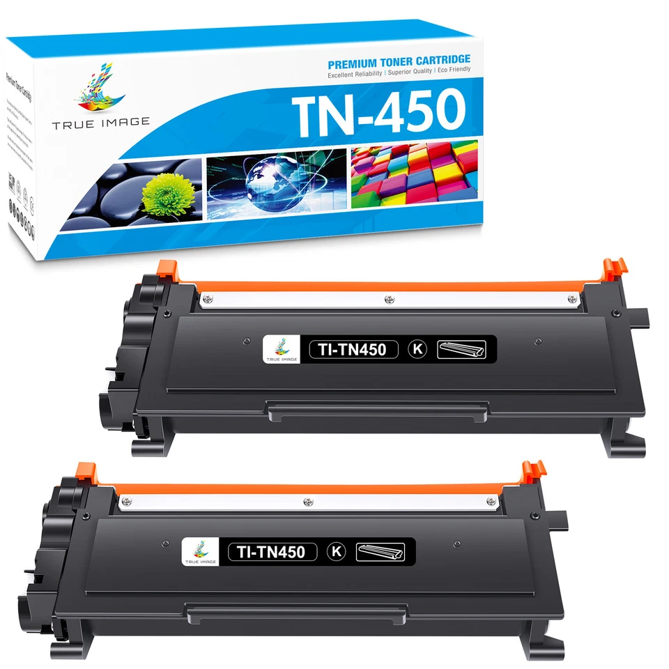 2x Cartucho de tóner TN450 para Brother HL-2270DW HL-2280DW HL-2240 Intellifax 2840 Foto 1 de 4