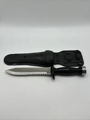 Vintage US Divers Aqua Lung Stainless Steel SCUBA Dive Knife & Sheath JAPAN - Image 1 of 4