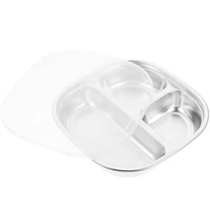 Stainless Steel Plate Restaurant Food Tray Food Divided Tray Stainless Steel ... - Picture 1 of 9