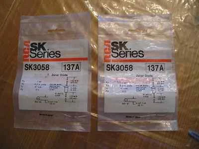 批量 2 件 RCA SK 系列 SK3058 Zener 二极管 — 第 1/2 张图片