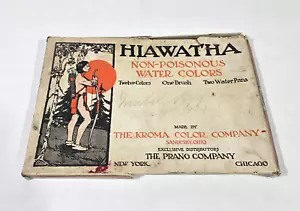 Antike Hiawatha Aquarelle Mabel Reppler 19. Dezember 1914 auf der Schachtel geschrieben - Bild 1 von 9