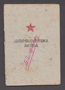 JUGOSLAWIEN - MILITÄRBUCH ausgegeben am 19.10.1944 im Zweiten Weltkrieg Partisanenoffizier - Bild 1 von 7