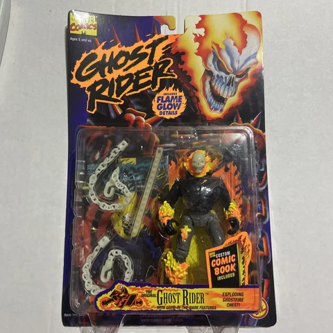 Marvel Ghost Rider Action Figure Exploding Ghostfire Chest Mini Comic 1996 Cover