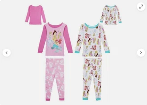 Disney GIRLS Princess 4-piece Cotton PJ Pajama Set (PINK MULTI 3T )NWT - Picture 1 of 6