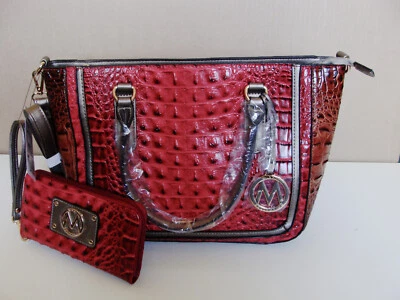 КОЛЛЕКЦИЯ MKF: ИСКУССТВЕННАЯ СУМКА И БУМАЖНИК BONNIE GRADIENT С ТИСНЕНИЕМ ПОД КРОКОДИЛА ОТ MIA K - Изображение 1 из 4
