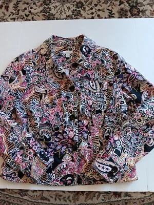 Женская куртка Charter Club размер средний фиолетовый цветочный принт пейсли средняя длина  - Изображение 1 из 4