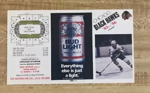 Programma hockey Chicago Blackhawks 1985-86 mai piegato sponsorizzato da Budweiser - Foto 1 di 5