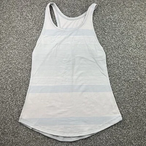 Lululemon Tank Top Womens 4 Gray Striped Tech Run Yoga Gym Mesh Athletic Ladies - Picture 1 of 18