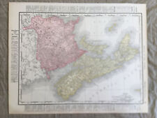 c. 1899 Original Rand McNally World Atlas Map Maritime Provinces Canada