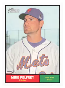 2010 Topps Heritage #324 Mike Pelfrey - Foto 1 di 2