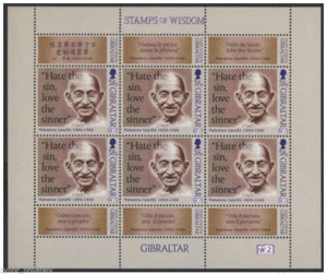 Gibraltar - "WORDS OF WISDOM ~ MAHATMA GANDHI" MNH MS 1998 ! - Picture 1 of 1