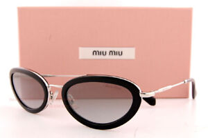 Brand New Miu Miu Sunglasses MU 58US 1AB 5O0 Black Silver/Grey For Women