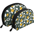 Packers Bay Green 2-piece Set Portable Bags Clutch Pouch Travel Cosmetic Bag