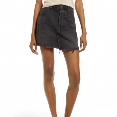 Minifalda vaquera We The Free People Brea corte botón mosca tiro alto talla 27 Foto 1 de 4