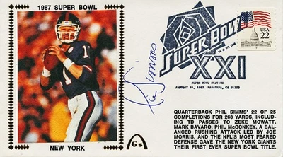 1987 Phil Simms Signed Cache Super Bowl XXI New York Giants PSA/DNA - Image 1 of 4