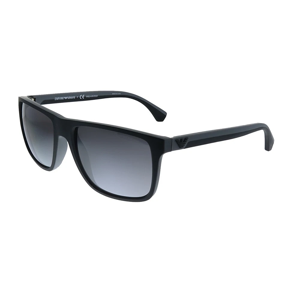 Emporio Armani EA 4033 5229 Rubber Black & Grey Plastic Square Sunglasses - Image 1 of 3