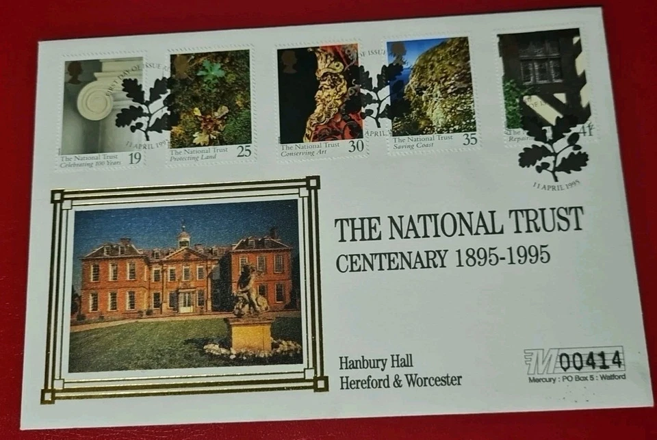 GB-1995 -"The National Trust Centenary"-Mercury Ltd Edition Silk First Day Cover - Image 1 of 1