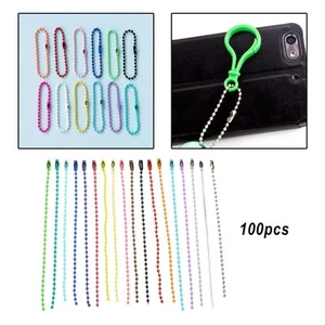 Ball Bead Chains Key Key Chain Label Hanger Dog Tag Connector 100pc - Picture 1 of 7