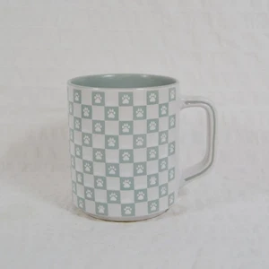 Marktfund Keramik Pfotenabdruck Muster Tasse, Katze Hund Haustier Pastell Gitter Muster Becher - Bild 1 von 6