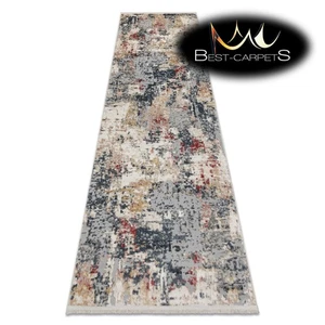 Modern Designer cheap Rug DISTIN fringes Abstraction pink / powder / white - Picture 1 of 10