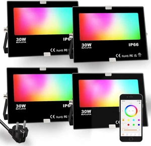 LED Faretto Esterno 30W, Equivalente a 300W, Cambio Colore Rgbw, 16 Milioni Colo - Foto 1 di 11