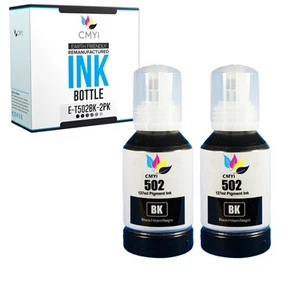 2PK CMYi Kompatybilne butelki z atramentem 502BK do Epson EcoTank ET-2850 ET-2851 ET-2856 - Zdjęcie 1 z 7