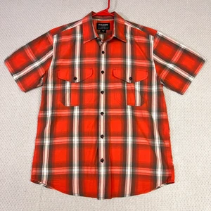 Filson Shirt Mens Small Red Plaid Cotton Short Sleeve Button Down Western Casual - Picture 1 of 6