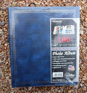 Vtg 1995 Pioneer Navy Blue Photo Album 11.5" X 10" Fast Stick Magnetic Pages NEW - Picture 1 of 6