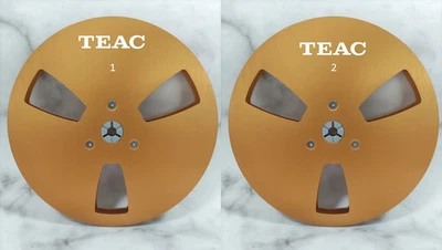 One Pair silvery TAPE REEL TEAC 7" inch Light Metal Aluminum Take Up Reel - Image 1 of 4