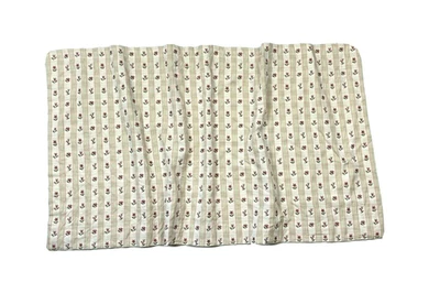 Cortina Cenefa Vintage Hecha a Mano Beige Rosa Bordada Flores Rayas Personalizada Foto 1 de 4