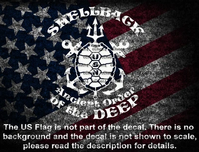 US Navy Shellback Ancient Order Of The Deep Shell Vinyl Decal US Seller & Made - Image 1 of 4