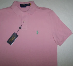 NWT Polo Ralph Lauren GARDEN PINK Mesh Polo Shirt Men's 3XB GREEN PONY LOGO - Picture 1 of 4