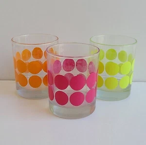 3 vasos de vidrio vintage de lunares de mediados de siglo - Imagen 1 de 12