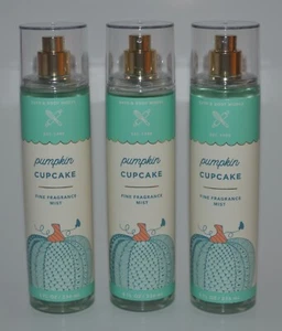 LOT OF 3 BATH & BODY WORKS PUMPKIN CUPCAKE FINE FRAGRANCE MIST BODY SPRAY 8 OZ - Picture 1 of 6