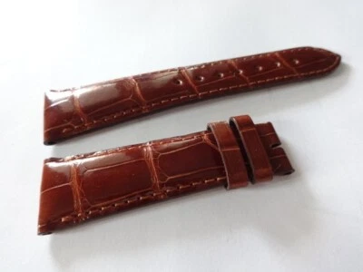 Longines OEM genuino "tamaño corto" Alligr. Correa Granate Acolchada Brillante 20mm Nueva Foto 1 de 4