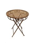 Stół ogrodowy stół składany stół metalowy stół ogród metal okrągły 70 cm WK071154 brązowy