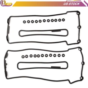 For BMW Left & Right 2 Valve Cover Gasket Set W/22 Grommets Seals E36 - Picture 1 of 6