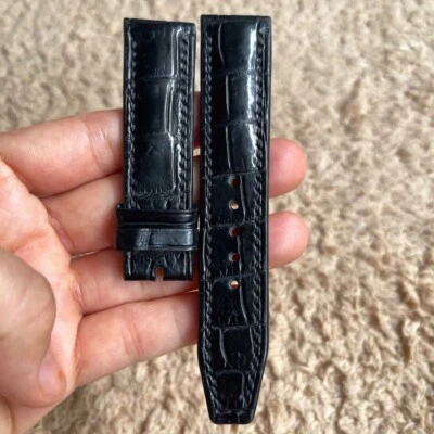 Genuine Leather Skin Watch Strap Band  Black  size : 20mm/18mm - Image 1 of 4