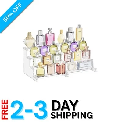 Versatile 4-Tier Clear Display Riser Stand - Perfect for Cupcakes and Cosmetics - Image 1 of 4