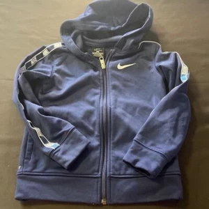 Nike Dri-Fit Navy Blue Hoodie Jacket Boys 5/S 4-5 Years Old! - Picture 1 of 8