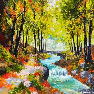 10'x10' Painting Style Computer-painted Scenic Photo Background Backdrop PHF1670 - Image 1 of 3