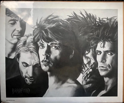 ROLLING STONES BRADFORD JOHN SALAMON 1992  B & W PRINT + SELF-PORTRAIT /  MINT - Image 1 of 3