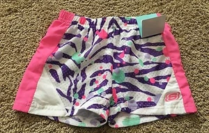 NWT Girls Purple Zebra Print Skechers Mesh Athletic Shorts Size 4 - Picture 1 of 2
