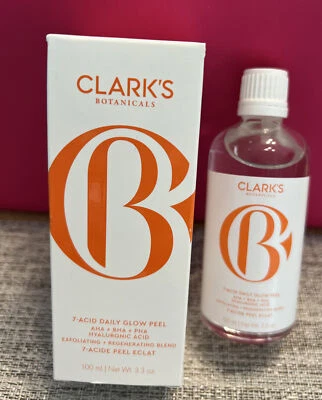 Clark's Botanicals 7 Acid Daily Glow Peel Exfoliante 100 ml / 3,3 oz NUEVO EN CAJA D Foto 1 de 4