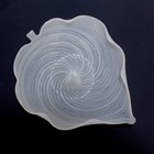 Venetian Glass White Latticino Swirl Leaf Form Dish or Bowl - Murano Toso GL
